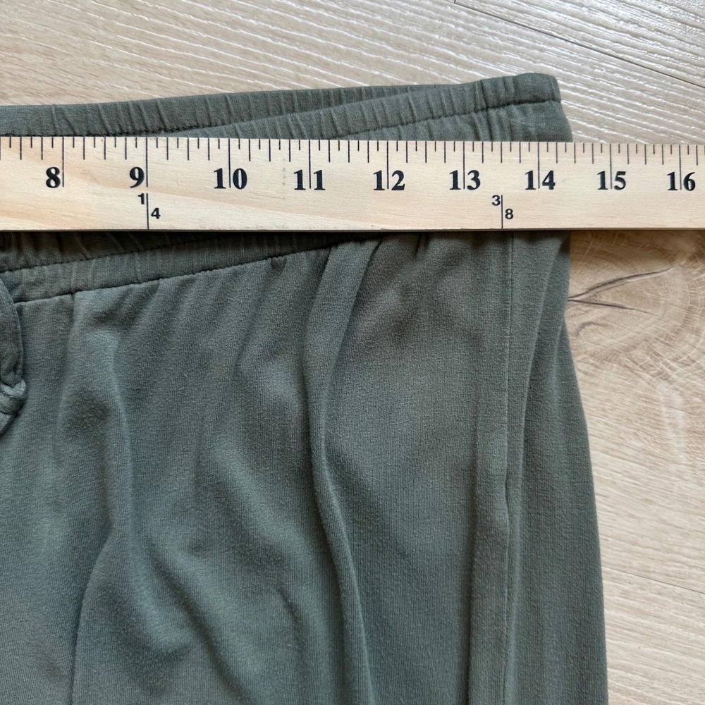 Nuuds Pajama Pants Wide Leg Rayon Drawstring Darkest Olive Lounge Relaxed Fit M - Picture 5 of 8